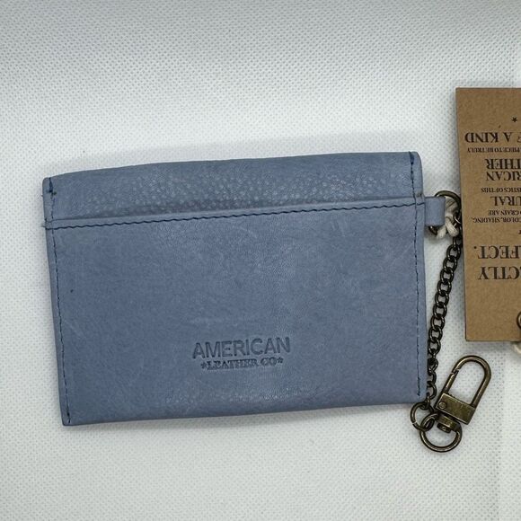 American Leather Co. Monica Coin Purse Blue Smooth NWT - Picture 6 of 9